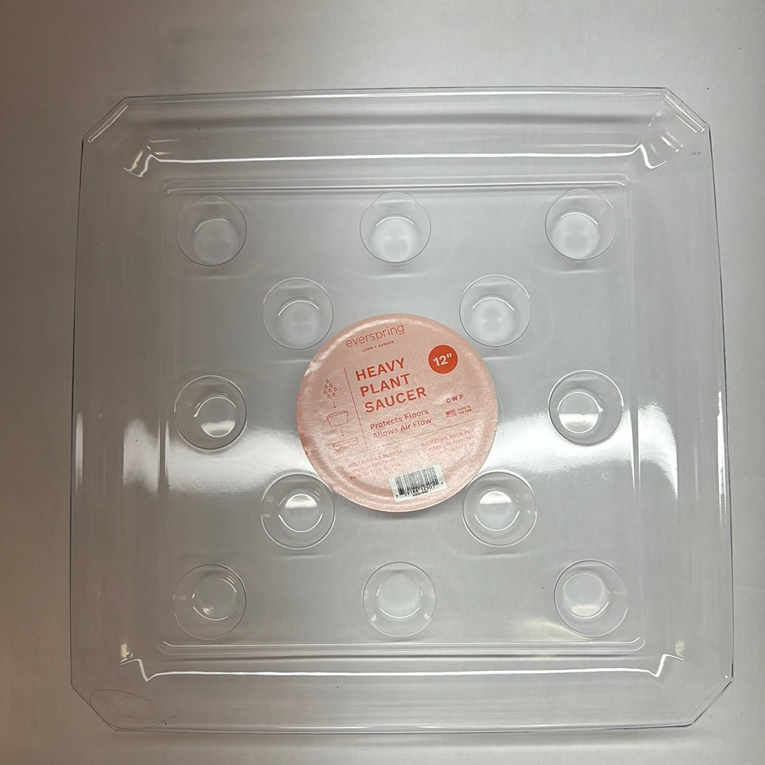 CWP 12" Sq Carpet Saver Heavy Footed Saucer