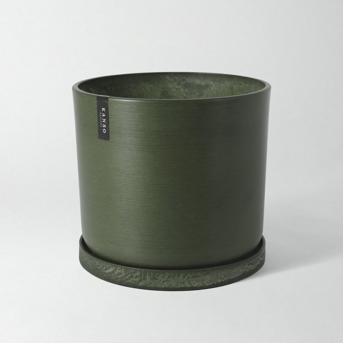 12" Signature Stone Planter + Saucer Olive Sage