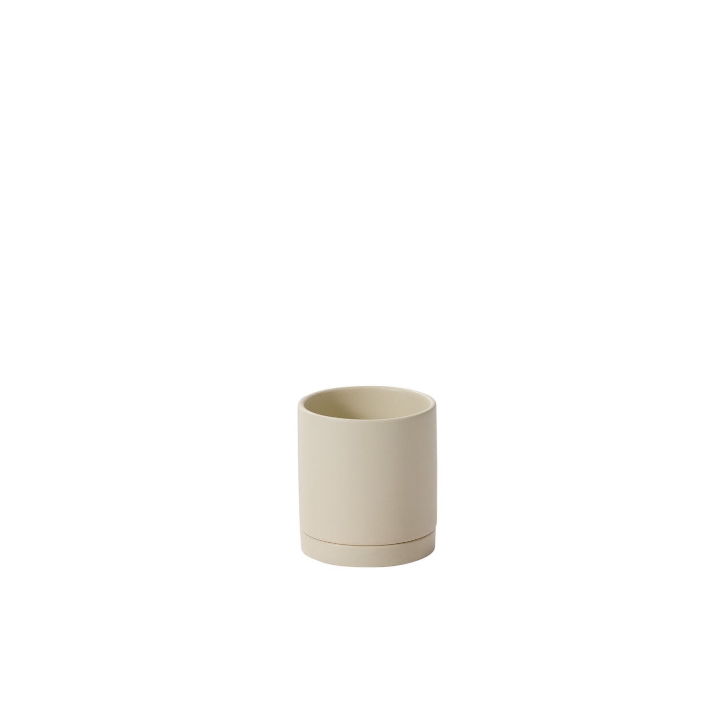 4.25" Romey Pot + Saucer Tan