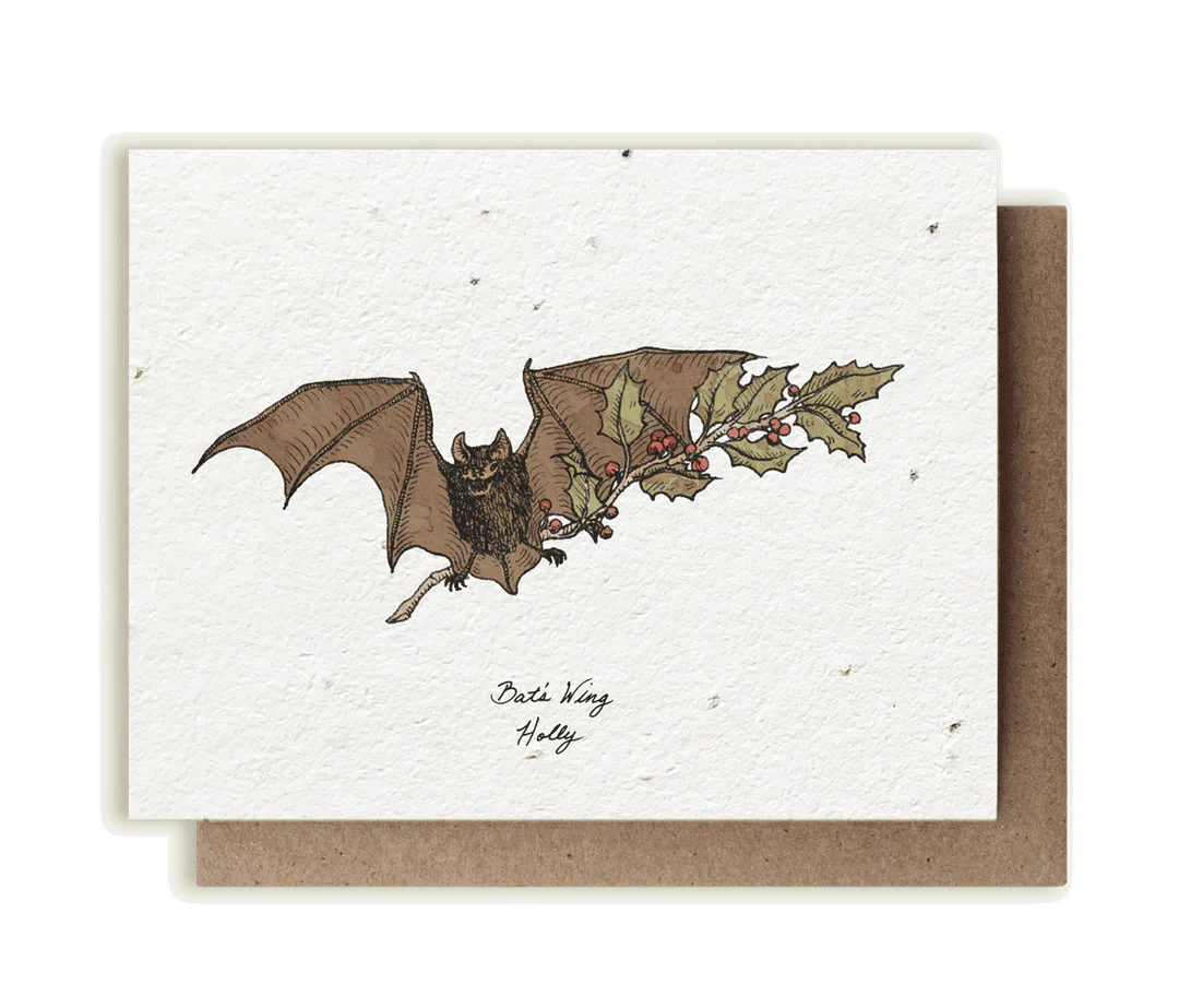 Bat's Wing & Holly Plantable Herb Seed Card