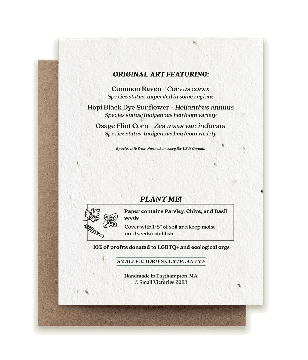 Fall Raven Plantable Herb Seed Card