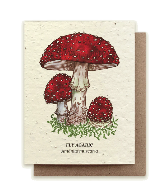 Fly Agaric Mushroom Plantable Wildflower Seed Card