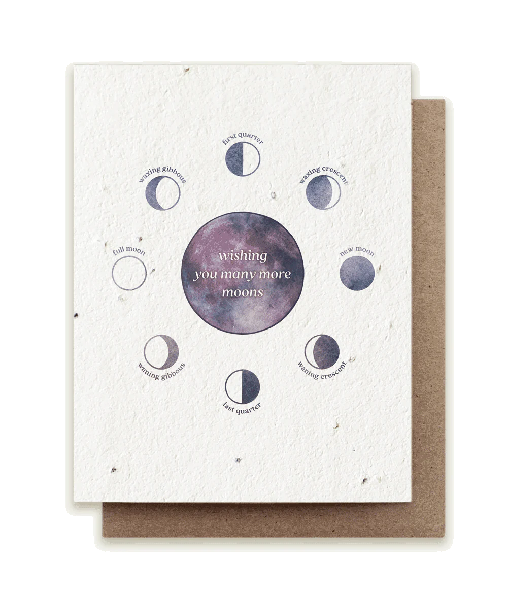 Moon Phase Birthday Plantable Herb Seed Card