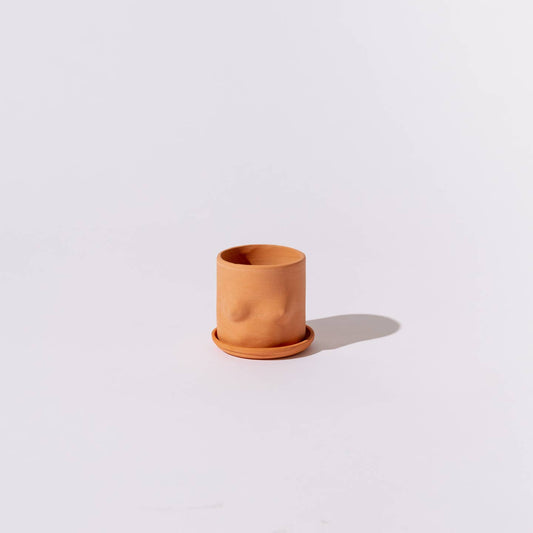 2.5" Terracotta Boob Pot + Saucer