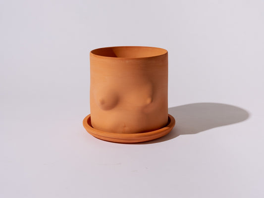 8" Terracotta Boob Pot + Saucer