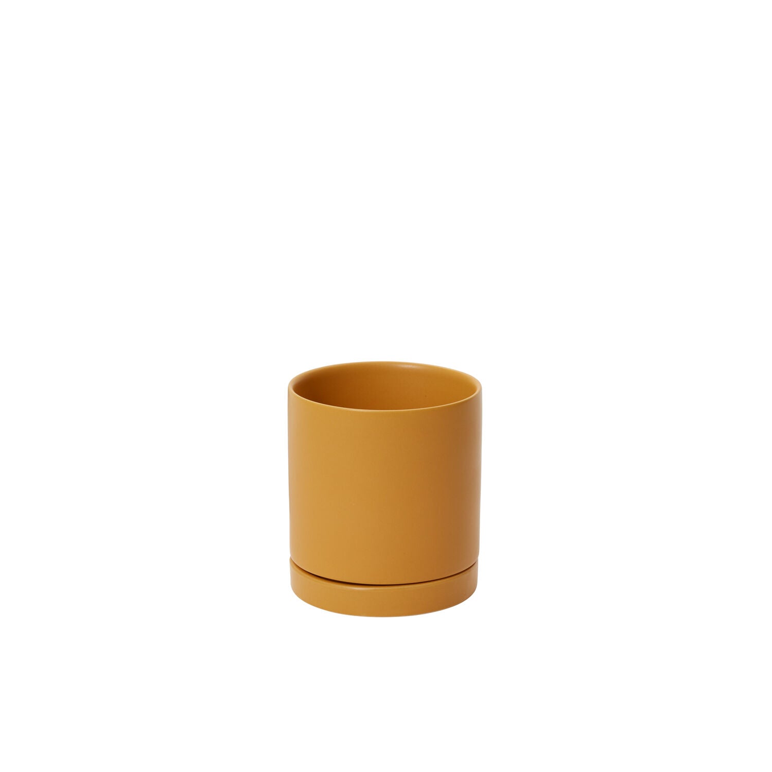 4.25" Romey Pot + Saucer Ochre