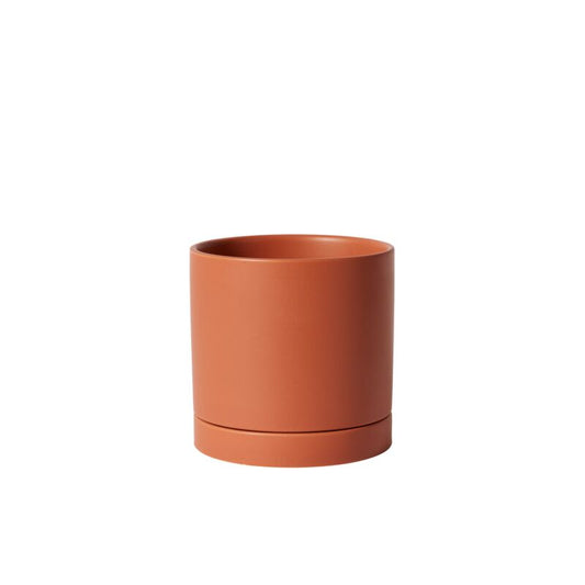 7" Romey Pot + Saucer Terracotta