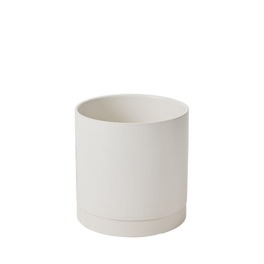 8" Romey Pot + Saucer White