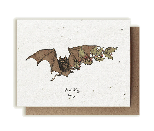 Bat's Wing & Holly Plantable Herb Seed Card
