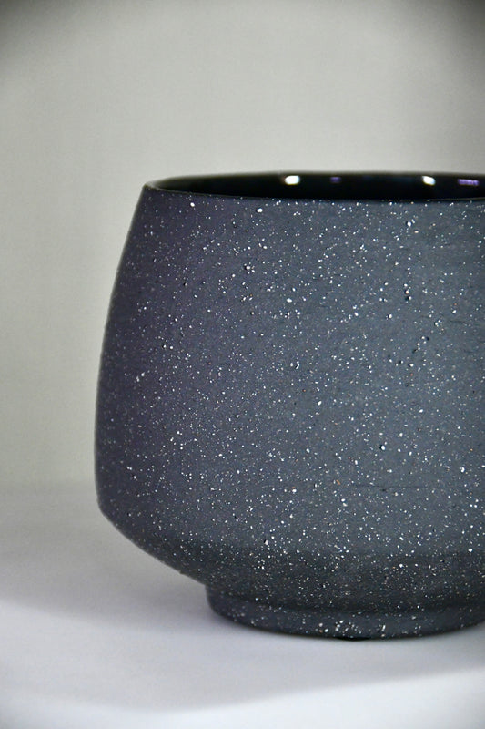 SSI 4.5" Stoneware Tapered Pot Charcoal