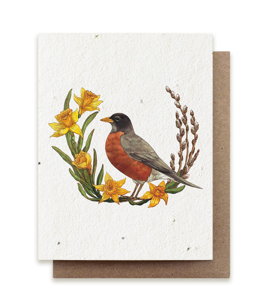 Spring Robin Plantable Herb Seed Card