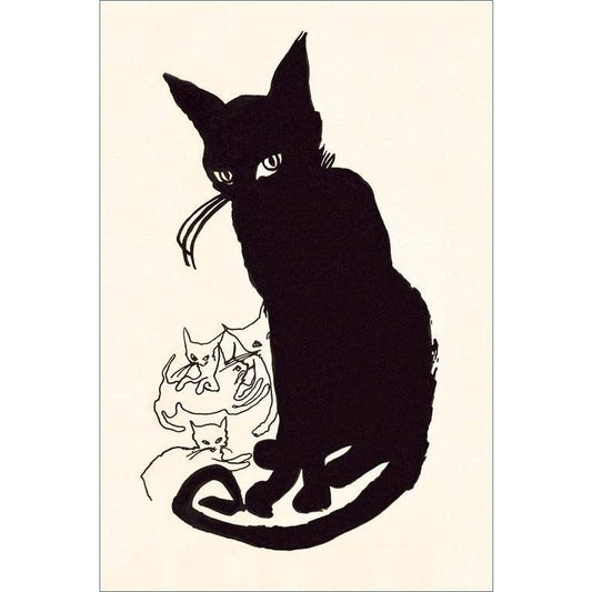 Found Image Print - Suspicious Black Cat