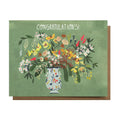 Congratulations Green Floral Card