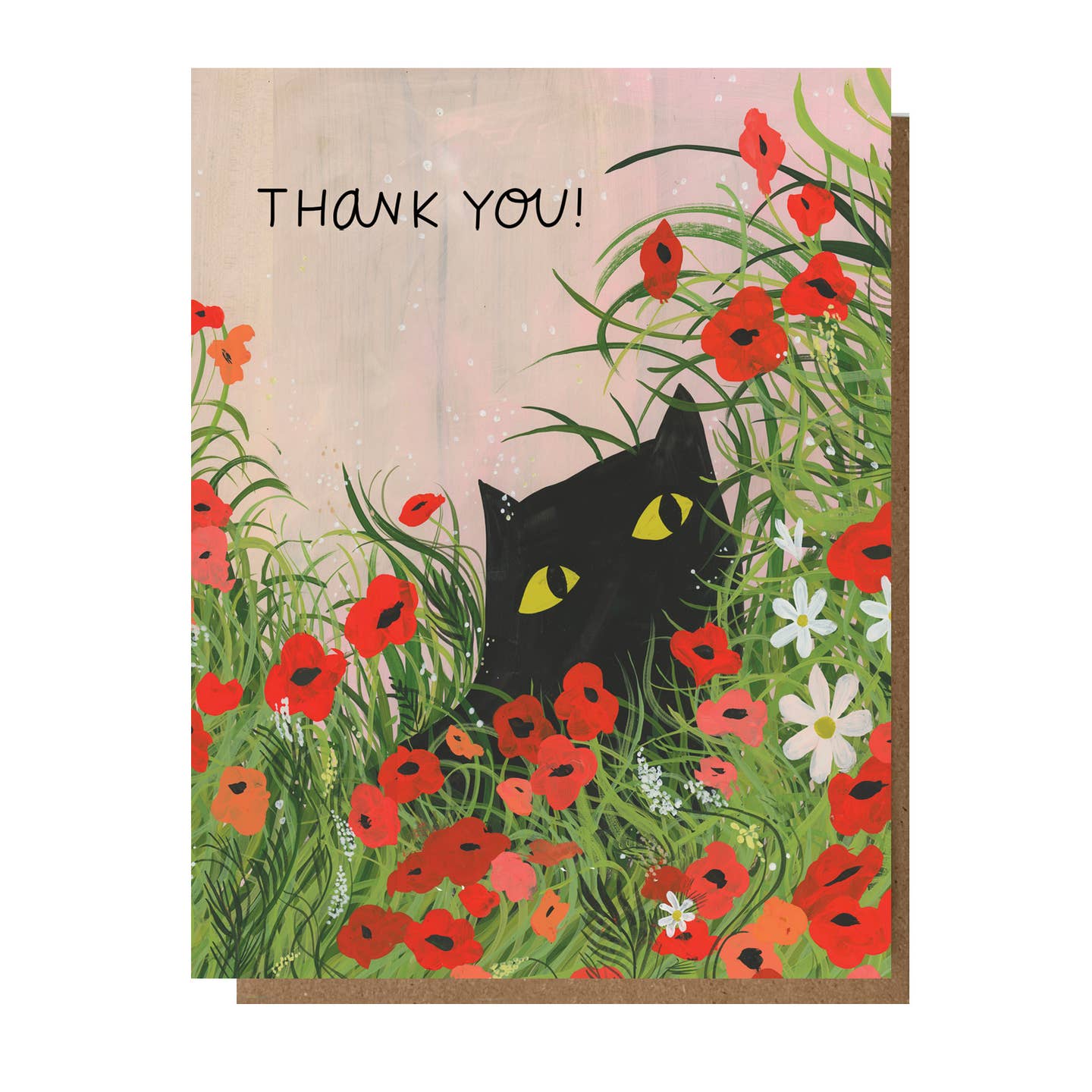 Thank You Flower Kitty Card